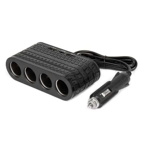 Rozdzielacz gniazda zapalniczki z ładowarką 2x USB-A 1x USB-C 12V 24V 120W 80cm AMIO-04367