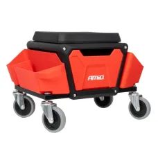 AMIO 04268 — Krzesło warsztatowe na kółkach ze schowkiem na narzędzia 150kg AMIO-04268