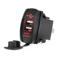 Ładowarka samochodowa z gniazdami USB wodoodporna w kształcie łódki 2x USB 12V 24V AMIO-04228