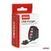 Ładowarka samochodowa z gniazdami USB wodoodporna w kształcie łódki 2x USB 12V 24V AMIO-04228