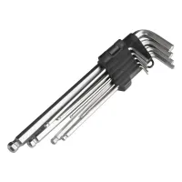 Klucze IMBUS zestaw kluczy imbusowych długie 230 mm 9 szt. AMIO-01721