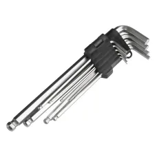 AMIO 01721 — Klucze IMBUS zestaw kluczy imbusowych długie 230 mm 9 szt. AMIO-01721