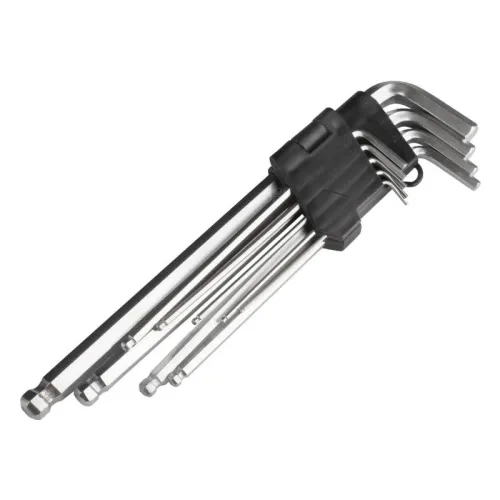 Klucze IMBUS zestaw kluczy imbusowych długie 230 mm 9 szt. AMIO-01721