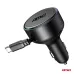 Ładowarka samochodowa ze zwijanym kablem typu C + USB-C 12V 24V 60W AMIO-04368