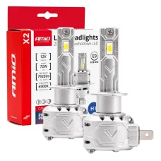 AMIO 02970 — Żarówki samochodowe LED seria X2 H1 6500K Canbus AMIO-02970