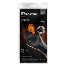 MERCATOR MER20775 — Rękawice nitrylowe czarne Mercator GoGrip BLACK 4 szt. rozmiar S