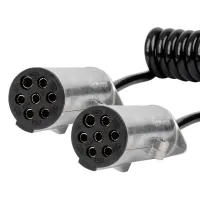 Przewód spiralny naczepy TIR 2x 7 PIN typ N 5m 24V AMIO-04379