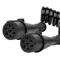Przewód spiralny naczepy TIR 2x 7 PIN typ N 5m 24V AMIO-04380