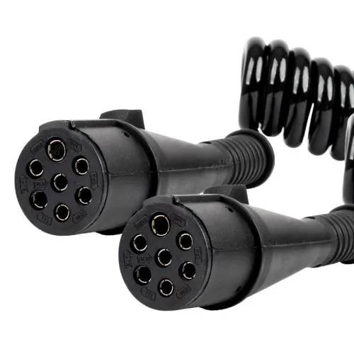 Przewód spiralny naczepy TIR 2x 7 PIN typ N 5m 24V AMIO-04380
