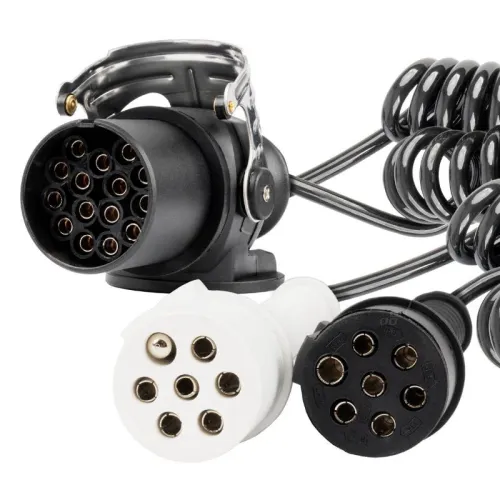 Przewód spiralny naczepy TIR 2x 7 PIN 15 PIN typ N/S 5m 24V AMIO-04381