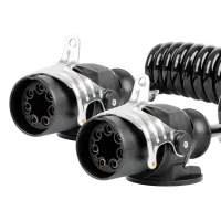 Przewód spiralny naczepy TIR 2x 7 PIN typ EBS 5m 24V AMIO-04383