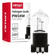 AMIO 04409 — Żarówka halogenowa PW24W WP3.3x14.5-3 24W 12V AMIO-04409