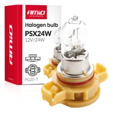 AMIO 04411 — Żarówka halogenowa PSX24W PG20-7 12V 24W AMIO-04411