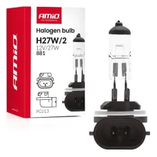 AMIO 04413 — Żarówka halogenowa H27W/2 881 PGJ13 12V 27W AMIO-04413