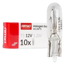 AMIO 04412 — Żarówki halogenowe 1.2W W2x4.6d 10szt. AMIO-04412