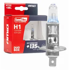 AMIO 04402 — Żarówki halogenowe H1 12V 55W LumiTec NEXT GENERATION +135% DUO AMIO-04402