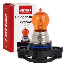 AMIO 04519 — Żarówka halogenowa PSY24W 12V 24W PG20-4 AMBER AMIO-04519