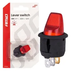 AMIO 04438 — Włącznik dźwigniowy z czerwonym podświetleniem 20A 12V AMIO-04438