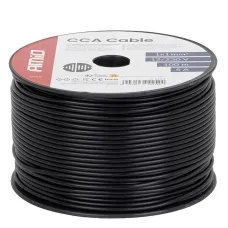 AMIO 04454 — Przewód jednożyłowy czarny Cable CCA 1x1mm2 100m 5A 12/230V AMIO-04454