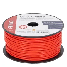 AMIO 04452 — Przewód jednożyłowy czerwony CCA 1x1.5mm2 50m 7.5A 12/230V AMIO-04452