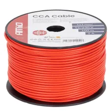 AMIO 04451 — Przewód jednożyłowy czerwony CCA 1x1mm2 100m 5A 12/230V AMIO-04451