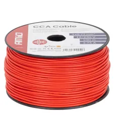 AMIO 04450 — Przewód jednożyłowy czerwony CCA 1x0.75mm2 100m 3.75A 12/230V AMIO-04450