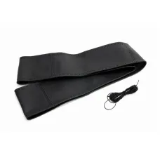 AMIO 01763 — Pokrowiec sznurowany skórzany na kierownicę samochodową M 43-45cm AMIO-01763