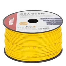 AMIO 04447 — Przewód jednożyłowy żółty CCA 1x0.75mm2 100m 3.75A 12/230V AMIO-04447