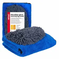 Rękawica z mikrofibry i ręcznik do osuszania samochodu 94/800gsm 20x26/60x90cm AMIO-04489