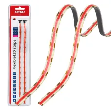 AMIO 04570 — Paski LED COB do samochodu różowe 2x30cm 12V AMIO-04570