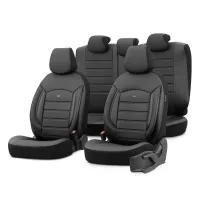 Komplet pokrowców na fotele samochodowe OTOM INSPIRE 3501 BLACK ECO-LEATHER 3-ZIP