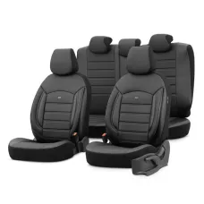OTOM OT85511 — Komplet pokrowców na fotele samochodowe OTOM INSPIRE 3501 BLACK ECO-LEATHER 3-ZI...