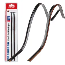 AMIO 04576 — Paski LED do samochodu boczne czerwone 2x30cm 12V AMIO-04576