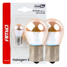 AMIO 04627 — Żarówki halogenowe PY21W 12V 21W BAU15S LumiTec pomarańczowe chrom 2szt. AMIO-04...