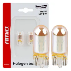 AMIO 04626 — Żarówki halogenowe  WY5W 12V5W LumiTec pomarańczowe chrom 2szt. AMIO-04626