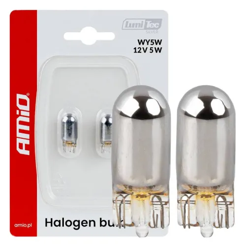 Żarówki halogenowe WY5W 12V5W LumiTec chrom 2szt. AMIO-04628