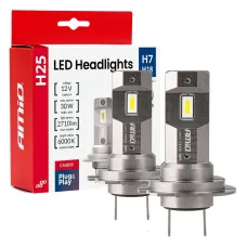 AMIO 04712 — Żarówki samochodowe LED seria H25 CANBUS H7 H18 12V 30W AMIO-04712