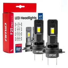 AMIO 04720 — Żarówki samochodowe LED seria F25 PRO BLACK FULL CANBUS H7 68W 12V 24V AMIO-0472...