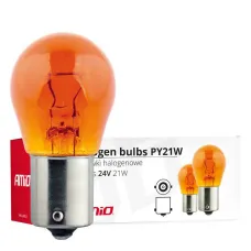 AMIO 01005 — Żarówki halogenowe PY21W BA15s 24V 21W AMBER 10 szt. (E8) AMIO-01005