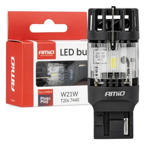 Żarówka LED LumiTec T20S 7440 W21W 12V FULL CANBUS biała 1 szt. AMIO-04686