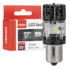 AMIO 04688 — Żarówka LED LumiTec BA15S P21W 12V FULL CANBUS biała 1 szt. AMIO-04688