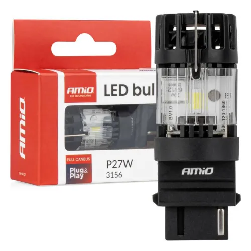 Żarówka LED LumiTec 3156 P27W 12V FULL CANBUS biała 1 szt. AMIO-04690