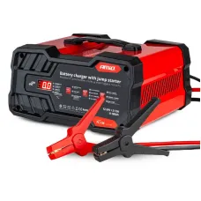 AMIO 02400 — Prostownik z funkcją rozruchu ładowarka do akumulatora 12V 24V max 12A boost 75A...