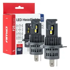 AMIO 04703 — Żarówki samochodowe LED F25 SILVER FULL CANBUS 58W H4 H19 12V 24V AMIO-04703