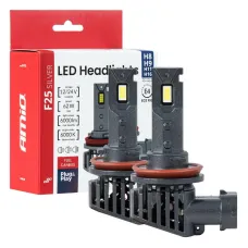 AMIO 04705 — Żarówki samochodowe LED F25 SILVER FULL CANBUS 62W H8 H9 H11 H16 12V 24V AMIO-04...