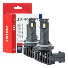 AMIO 04707 — Żarówki samochodowe LED F25 SILVER FULL CANBUS 52W HB4 9006 12V 24V AMIO-04707