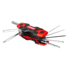 AMIO 04788 — Klucze imbusowe HEX z kulką składane IMBUS 8szt. CRV AMIO-04788