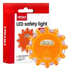 AMIO 04673 — Samochodowa lampa awaryjna akumulatorowa z funkcją latarki LED 12SMD+3SMD 650mAh...