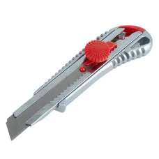 AMIO 04815 — Nożyk uniwersalny aluminiowy z pokrętłem 100x18x0,5mm AMIO-04815