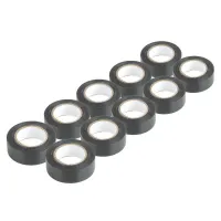 Taśmy izolacyjne PVC zestaw 10szt. czarne 19mm x 20m  x 0.13mm AMIO-04844